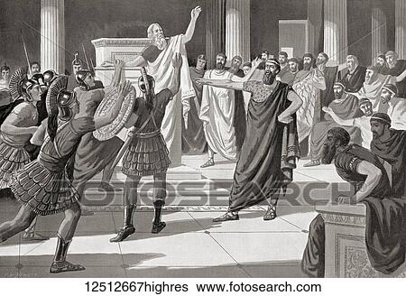Stock Photograph - Critias ordering the execution of Theramenes, 404 BC. After the fall of Athens to the Spartans, Critias, as one of the Thirty Tyrants, blacklisted many of its citizens. Most of his prisoners were executed and their wealth confiscated. Critias, c. 460.... Fotosearch