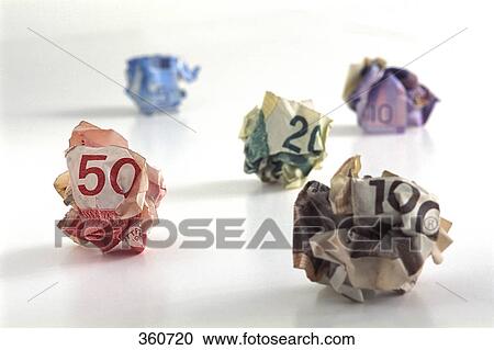 Stock Image - Crumpled money. Fotosearch