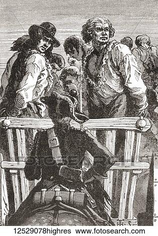 Stock Photograph - Danton on his way to execution during the French Revolution. Georges Jacques Danton, 1759 1794. Leading figure in the early stages of the French Revolution, in particular as the first president of the Committee of Public Safety. From Ward and.... Fotosearch