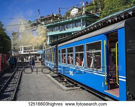 Darjeeling Toy Train, The Darjeeling Himalayan Railway; Darjeeling, West Bengal, India View Large Photo Image Stock Photograph - Darjeeling Toy Train, The Darjeeling Himalayan Railway; Darjeeling, West Bengal, India. Fotosearch