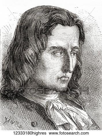 Stock Photograph - Denis Papin, 1647 c. 1713. French physicist, mathematician and inventor. From Les Merveilles de la Science, published 1870.. Fotosearch