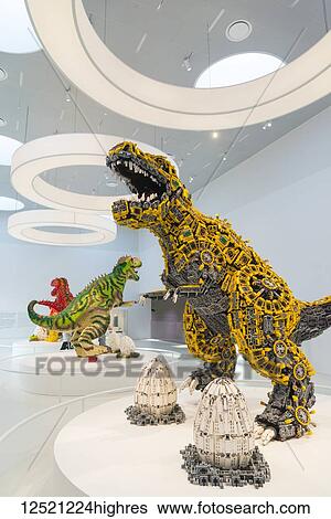 Dinosaur made of Lego bricks, Lego House; Billund, Denmark View Large Photo Image Stock Photograph - Dinosaur made of Lego bricks, Lego House; Billund, Denmark. Fotosearch