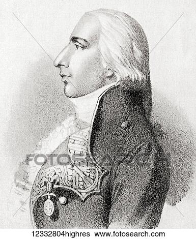 Stock Photograph - Don Federico Carlos Gravina y Npoli, 1756 - 1806. Spanish Admiral during the American Revolution and Napoleonic Wars who died of wounds sustained during the Battle of Trafalgar. From Hutchinson's History of the Nations, published 1915.. Fotosearch
