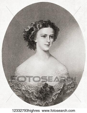 Duchess Elisabeth in Bavaria, 1837 1898. Empress of Austria and Queen of Hungary as the wife of Emperor Franz Joseph I. From Hutchinson's History of the Nations, published 1915. View Large Photo Image Stock Photograph - Duchess Elisabeth in Bavaria, 1837 1898. Empress of Austria and Queen of Hungary as the wife of Emperor Franz Joseph I. From Hutchinson's History of the Nations, published 1915.. Fotosearch