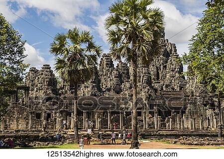 Stock Photograph - East side of the Bayon, Angkor Thom; Siem Reap, Cambodia. Fotosearch