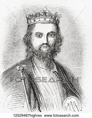 Stock Photograph - Edward II, 1284 1327, aka Edward of Caernarfon. King of England. From Old England: A Pictorial Museum, published 1847.. Fotosearch