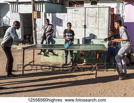 Ethiopian men playing ping-pong, Harar Jugol, the fortified historic town; Harar, Harari Region, Ethiopia View Large Photo Image Stock Photograph - Ethiopian men playing ping-pong, Harar Jugol, the fortified historic town; Harar, Harari Region, Ethiopia. Fotosearch