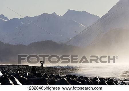 Female surfer carries her surfboard over her head along the Homer Spit beach, South-central Alaska; Homer Spit, Alaska, United States of America View Large Photo Image Stock Photograph - Female surfer carries her surfboard over her head along the Homer Spit beach, South-central Alaska; Homer Spit, Alaska, United States of America. Fotosearch
