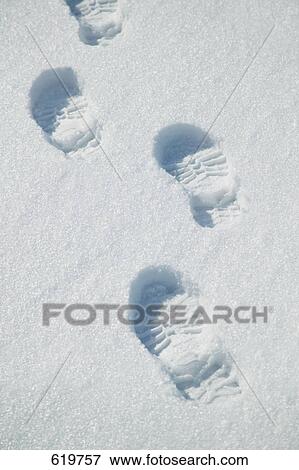 Foot prints in the snow View Large Photo Image Stock Photo - Foot prints in the snow. Fotosearch