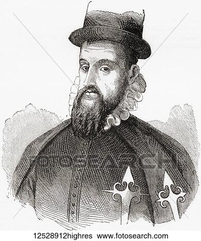 Stock Photograph - Francisco Pizarro Gonzlez, c.?1471 1541. Spanish conquistador who led an expedition that conquered the Inca Empire. From Ward and Lock's Illustrated History of the World, published c. 1882.. Fotosearch
