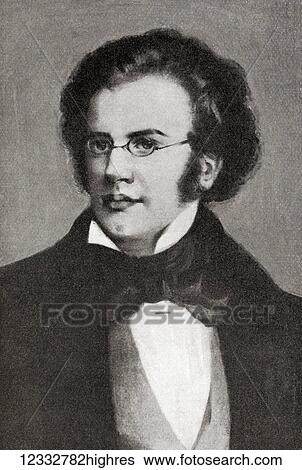 Stock Photograph - Franz Peter Schubert, 1797 1828. Austrian composer. From Hutchinson's History of the Nations, published 1915. Fotosearch