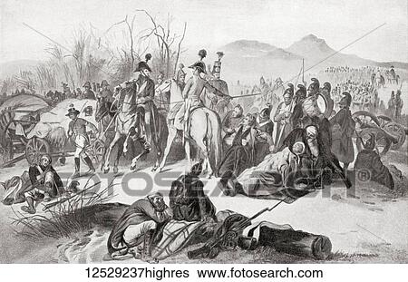 Stock Photograph - French staff at the Second Battle of Neerwinden, 1793. From Hutchinson's History of the Nations, published 1915. Fotosearch