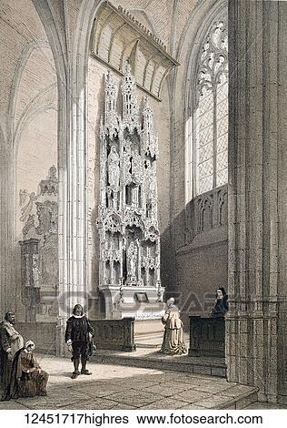 from Monuments Darchitecture et de Sculpture ex Belgique. Dessins Dapres Nature Lithographies Par F Stroobant. Charles Muquardt, Editeur. Published 1855. Simonau & Toovey, Brussels. Fine art prints. ALtar in St Waudru in Mons View Large Photo Image Stock Photograph - from Monuments Darchitecture et de Sculpture ex Belgique. Dessins Dapres Nature Lithographies Par F Stroobant. Charles Muquardt, Editeur. Published 1855. Simonau & Toovey, Brussels. Fine art prints. ALtar in St Waudru in Mons. Fotosearch