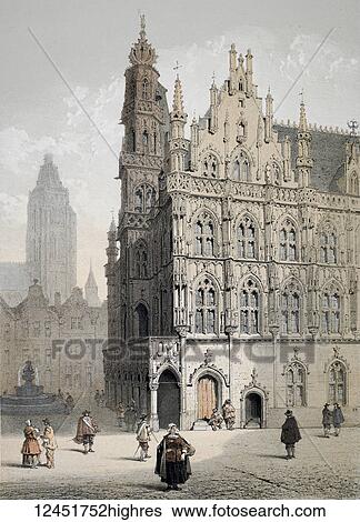 from Monuments Darchitecture et de Sculpture ex Belgique. Dessins Dapres Nature Lithographies Par F Stroobant. Charles Muquardt, Editeur. Published 1855. Simonau & Toovey, Brussels. Fine art prints. The MOU is situated in one of Belgiums most beautiful... View Large Photo Image Stock Photograph - from Monuments Darchitecture et de Sculpture ex Belgique. Dessins Dapres Nature Lithographies Par F Stroobant. Charles Muquardt, Editeur. Published 1855. Simonau & Toovey, Brussels. Fine art prints. The MOU is situated in one of Belgiums most beautiful.... Fotosearch