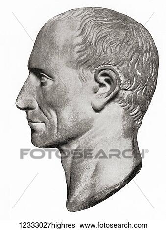 Stock Photograph - Gaius Julius Caesar, 100 BC - 44 BC, aka Julius Caesar. Roman politician, general, and notable author of Latin prose. From Hutchinson's History of the Nations, published 1915.. Fotosearch
