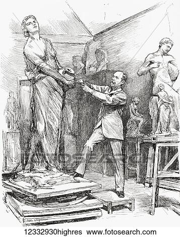 George A. Lawson at work in his studio. George Anderson Lawson, 1832 1904. English sculptor. After a drawing by Theodore Blake Wirgman. From The Century Illustrated Monthly Magazine, May 1883 - October 1883. View Large Photo Image Stock Photograph - George A. Lawson at work in his studio. George Anderson Lawson, 1832 1904. English sculptor. After a drawing by Theodore Blake Wirgman. From The Century Illustrated Monthly Magazine, May 1883 - October 1883.. Fotosearch