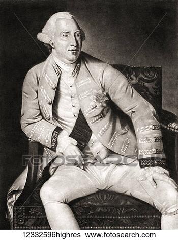 Stock Photograph - George III, 1738 - 1820. King of the United Kingdom of Great Britain and Ireland. After an engraving published by Laurie and Whittle of Fleet Street London dated 1794. Fotosearch