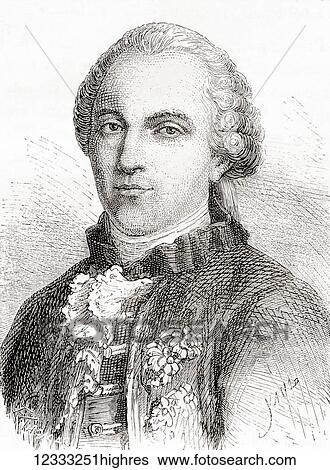Stock Photograph - Georges-Louis Leclerc, Comte de Buffon, 1707 1788. French naturalist, mathematician, cosmologist, and encyclopdiste. From Les Merveilles de la Science, published 1870.. Fotosearch