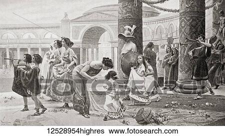 Stock Photograph - Gladiators entering the arena in ancient Rome. From Hutchinson's History of the Nations, published 1915.. Fotosearch