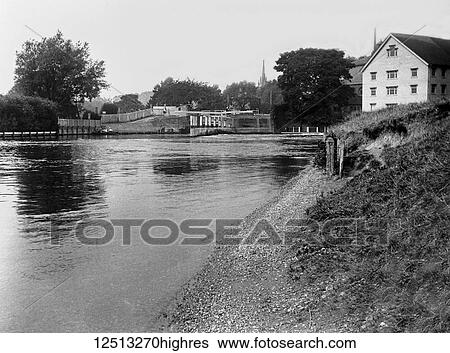 Glass Negative circa 1900. Victorian. Social History. A river lock in Oxford believed to be near Adingdon View Large Photo Image Stock Photograph - Glass Negative circa 1900. Victorian. Social History. A river lock in Oxford believed to be near Adingdon. Fotosearch