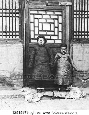Glass Negative circa 1900. Victorian. Social History. During a missionary visit to China a photograph of Chinese children View Large Photo Image Stock Photograph - Glass Negative circa 1900. Victorian. Social History. During a missionary visit to China a photograph of Chinese children. Fotosearch
