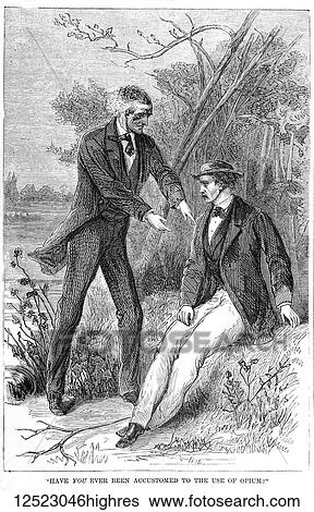Gleason's Pictorial Drawing Room Companion, 1852 etching or wood engraving. Two men in the park with one asking the question Have you ever been accustomed to the use of opium? View Large Photo Image Stock Photograph - Gleason's Pictorial Drawing Room Companion, 1852 etching or wood engraving. Two men in the park with one asking the question Have you ever been accustomed to the use of opium?. Fotosearch