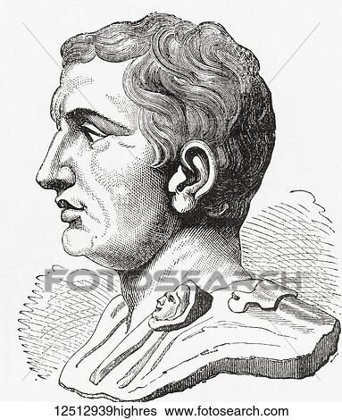 Stock Photograph - Gnaeus Pompeius Magnus, 106 - 48 BC, aka Pompey or Pompey the Great. Military and political leader of the late Roman Republic. From Ward and Lock's Illustrated History of the World, published c. 1882.. Fotosearch