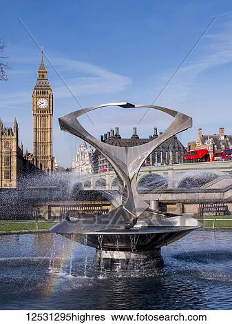 Gobo's Fountain and Big Ben; London, England View Large Photo Image Stock Photograph - Gobo's Fountain and Big Ben; London, England. Fotosearch