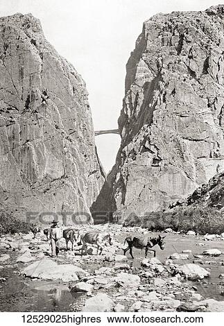 Stock Photograph - Gorge of the Gaitanes, Malaga, Andalusia, Spain, seen here c. 1911. From The Wonders of the World, published c. 1911.. Fotosearch