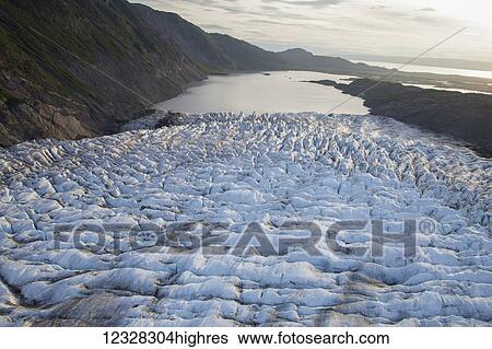 Stock Photograph - Grewingk Glacier, Alaska, Kenai Mountains, Kachemak Bay State Park. Fotosearch