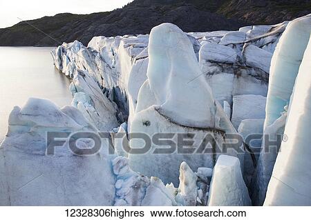 Stock Photograph - Grewingk Glacier, Alaska, Kenai Mountains, Kachemak Bay State Park. Fotosearch