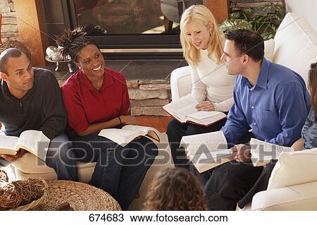 Stock Image - Group Bible study. Fotosearch