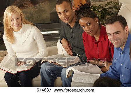 Stock Photo - Group Bible study. Fotosearch