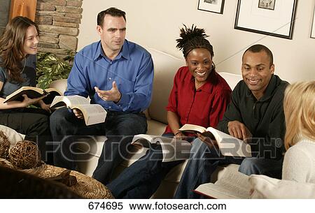 Stock Photography - Group Bible study. Fotosearch