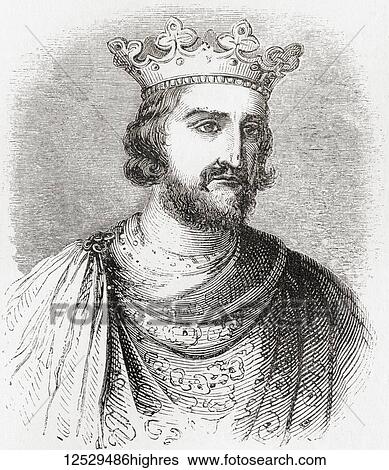 Stock Photograph - Henry III, 1207 1272, aka Henry of Winchester. King of England, Lord of Ireland, and Duke of Aquitaine. From Old England: A Pictorial Museum, published 1847.. Fotosearch