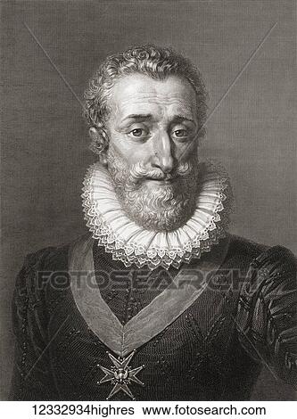 Henry IV, 1553 - 1610, aka Henry of Navarre or Bourbon. King of Navarre as Henry III, 1572 - 89. First Bourbon king of France 1589 - 1610. View Large Photo Image Stock Photograph - Henry IV, 1553 - 1610, aka Henry of Navarre or Bourbon. King of Navarre as Henry III, 1572 - 89. First Bourbon king of France 1589 - 1610.. Fotosearch