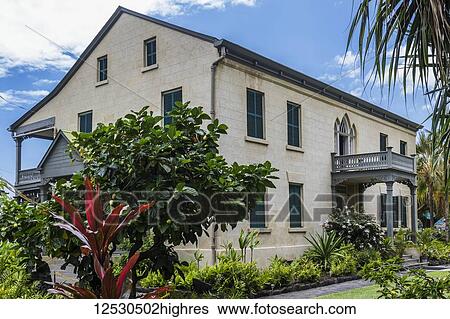 Stock Photograph - Historic Hulihee Palace; Kailua-Kona, Island of Hawaii, Hawaii, United States of America. Fotosearch