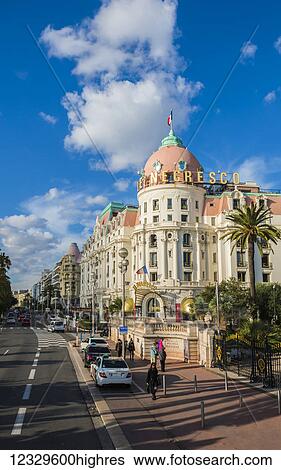 Stock Photograph - Hotel, Le Negresco; Nice, Cote D'azur, France. Fotosearch