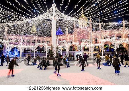 Ice skating rink in Tivoli Gardens; Copenhagen, Denmark View Large Photo Image Stock Photograph - Ice skating rink in Tivoli Gardens; Copenhagen, Denmark. Fotosearch