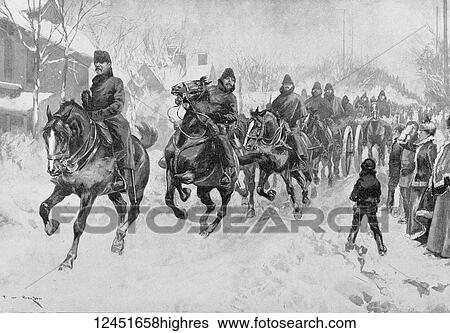 Stock Photograph - Illustrated London News record of Transvall War 1899-1900. The chievements of the home and colonial forces in the great conflict with the Boer Republics. Spencer Wilkinson record. D battery Royal Canadian Artillary passing up Metcalf street, Ottawa,.... Fotosearch