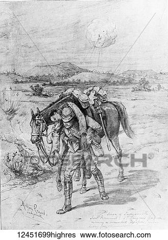 Stock Photograph - Illustrated London News record of Transvall War 1899-1900. The chievements of the home and colonial forces in the great conflict with the Boer Republics. Spencer Wilkinson record. A cavalry V. C.: Lieutenant Norwood of the 5th Dragoon guards rescuing.... Fotosearch