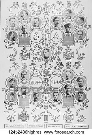 Stock Photograph - Illustrated London News record of Transvall War 1899-1900. The achievements of the home and colonial forces in the great conflict with the Boer Republics. Spencer Wilkinson record. V. C. Heroes of the war. Captain B. Towse, Major J..... Fotosearch