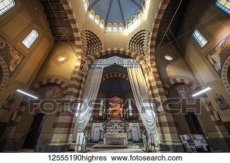 Stock Photograph - Interior of the Church of Our Lady of the Rosary (commonly called the cathedral); Asmara, Central Region, Eritrea. Fotosearch