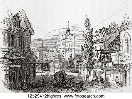 Islington, Greater London, England in 1760. From Old England: A Pictorial Museum, published 1847. View Large Photo Image Stock Photograph - Islington, Greater London, England in 1760. From Old England: A Pictorial Museum, published 1847.. Fotosearch