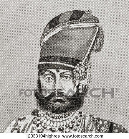 Stock Photograph - Jaswant Singh II, 1838 1895. Maharaja of Jodhpur, 1873 1895. From Hutchinson's History of the Nations, published 1915.. Fotosearch