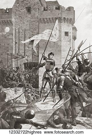 Joan of Arc at the siege of Orleans, May 1429. Joan of Arc, 1412 - 1431, aka Jeanne d'Arc or Jeanne la Pucelle. French heroine and martyr. From Hutchinson's History of the Nations, published 1915. View Large Photo Image Stock Photograph - Joan of Arc at the siege of Orleans, May 1429. Joan of Arc, 1412 - 1431, aka Jeanne d'Arc or Jeanne la Pucelle. French heroine and martyr. From Hutchinson's History of the Nations, published 1915.. Fotosearch