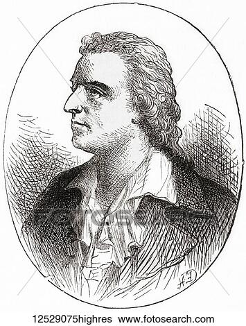 Stock Photograph - Johann Christoph Friedrich von Schiller, 1759 1805. German poet, philosopher, physician, historian and playwright. From Ward and Lock's Illustrated History of the World, published c. 1882.. Fotosearch