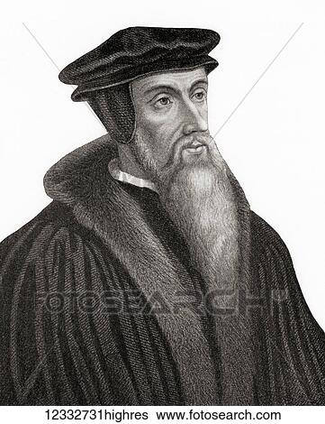 Stock Photograph - John Calvin, born Jehan Cauvin, 1509 - 1564. French theologian, pastor and reformer during the Protestant Reformation and developer of Calvinism. From Hutchinson's History of the Nations, published 1915.. Fotosearch