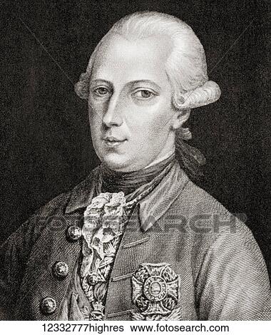 Stock Photograph - Joseph II, 1741 1790. Holy Roman Emperor and ruler of the Habsburg lands. From Hutchinson's History of the Nations, published 1915. Fotosearch