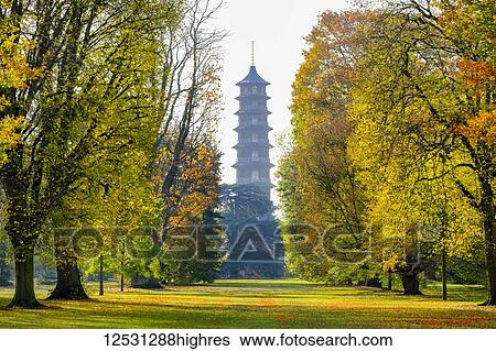 Kew Gardens pagoda in autumn; London, England View Large Photo Image Stock Photograph - Kew Gardens pagoda in autumn; London, England. Fotosearch
